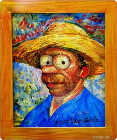 Voici Homer en version Van Gogh. Quel est le prénom de Van Gogh ?