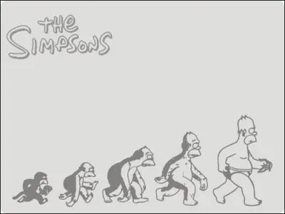 Ce croquis en version Simpson est une parodie du croquis de l'évolution de l'homme selon...