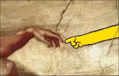 Pas de chance, la pauvre main tendue par Michel-Ange ne risque pas d'avoir beaucoup d'aide avec lui...