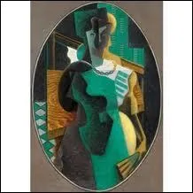 Qui est l'auteur de la toile 'Femme  l'ventail dans un ovale' ?