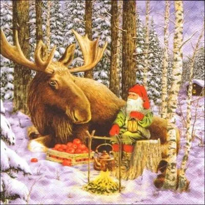 Ou encore  prparer un '... ... ' pour le Pre Nol, ici avec un caribou ou un orignal ?