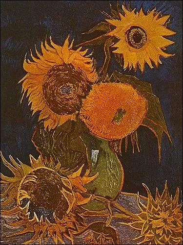 Et d'autres tournesols en vase, peints par ?