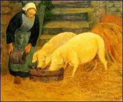 Qui a peint Bretonne nourrissant ses cochons ?