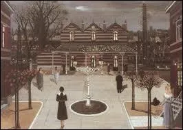 Quel peintre surraliste est l'auteur de la toile 'Petite place de gare' ?