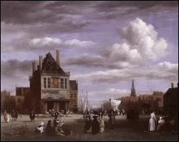 Quel peintre hollandais a reprsent la place Dam d'Amsterdam ?