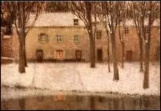 Quel peintre est l'auteur de la toile 'Petite place au bord de l'eau' ?