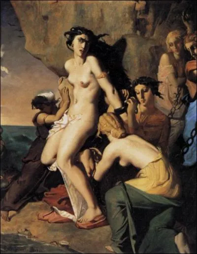 Cette toile, intitule 'Andromde et les Nrides' (1840), est l'uvre d'un peintre romantique. Lequel ?
