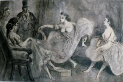 Baudelaire considrait cet artiste comme le 'peintre de la vie moderne'. Cette scne de maison close est typique de son uvre. De qui s'agit-il ?