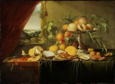 'Nature morte de banquet avec un paysage' (c. 1645) ce peintre originaire d'Utrecht se consacra exclusivement aux natures mortes.