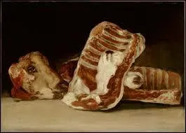 Ce grand artiste espagnol peint des natures mortes qui appartiennent dj au XIXe sicle comme cette 'Nature morte  la tte de mouton'