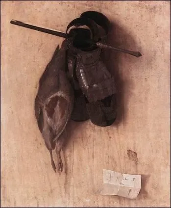 'Perdrix grise, flche et gants' (1504) est considre comme la premire nature morte. L'artiste qui l'a peinte a travaill en Allemagne vers 1500.