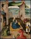 Les grands artistes flamands et nerlandais ont aussi ralis de trs belles Epiphanies. Vers 1475 ce peintre qui a invent un style 'surraliste' a ralis cette adoration :