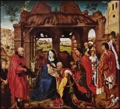 Cette adoration est la partie centrale d'un Triptyque aussi appel 'Retable de Sainte-Colombe' ralis vers 1455 par un peintre n  Tournai qui fut influenc tant par Van Eyck que par les Italiens :