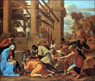 En France, ce peintre de style classique , premier peintre du Roi Louis XIII, ralisa cette adoration vers 1633 :