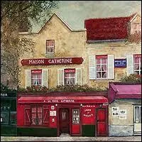 Le caf 'La Mre Catherine'  Paris place du Tertre, comporte une plaque indiquant que c'est ... ... . .