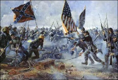 Lors de quelle guerre utilisait-on les drapeaux de l'image ci-contre ?