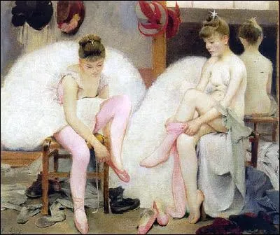Qui a peint Deux ballerines s'habillant ?