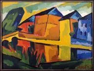 Quel peintre expressionniste allemand est l'auteur de la toile 'Maisons au bord du canal' ?