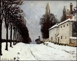 Quel peintre  ralis cette toile ' Neige sur la route de Louveciennes