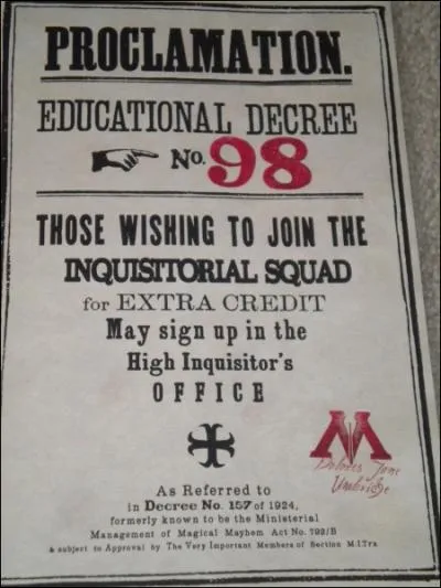 Quel est le numro du dcret d'ducation qui interdit la lecture de l'article du chicaneur consacr  Harry ? (Tome 5)