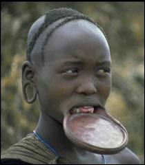 La coutume des 'femmes à plateau' est répandue chez plusieurs ethnies africaines. Il s'agit de percer la lèvre inférieure et d'y glisser un ornement. Comment peut se nommer ce plateau ?