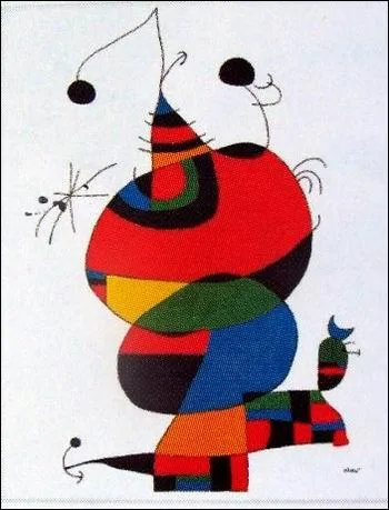 Formes rondes qui s'empilent dans ce tableau trs color, hommage rendu  Picasso par l'artiste ?