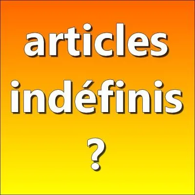 Parmi les dterminants suivants, lesquels sont des articles indfinis ?