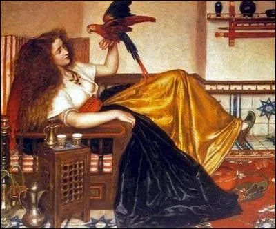 Quel peintre anglais a peint ' Femme allonge au perroquet ' ?