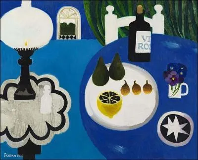 Nature morte en bleu avec lampe, mais aussi avec des citrons, a t peinte par ?