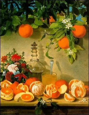 Une peinture acadmique pour de magnifiques oranges trs ralistes, pour ce peintre qui est ?