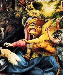 Ceci est un dtail d'une oeuvre religieuse remarquable, le Rtable d'Issenheim, peint par ?