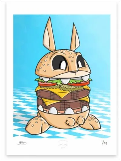 Terminons par un clin d'oeil, mais quelque part, n'est-ce pas vraiment horrible que ce Burger bunny, travail de l'artiste ?