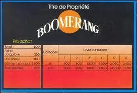 Dans quel jeu peut-on acheter le 'Boomerang' (pas cher, vite construit et bon rendement) ?