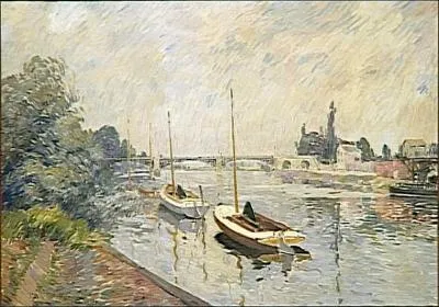 Qui a peint 'Les canots temps gris' ?