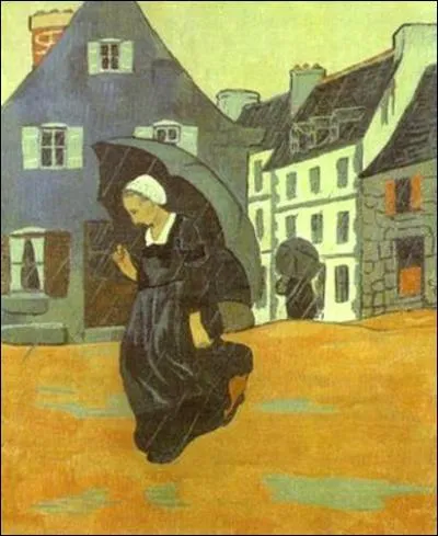 Quel peintre est l'auteur de la toile 'L'averse' ?