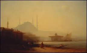 Membre de l'cole de Barbizon (1821-1911), l'auteur de ce 'Stamboul soleil couchant', a galement peint Venise et des marines.