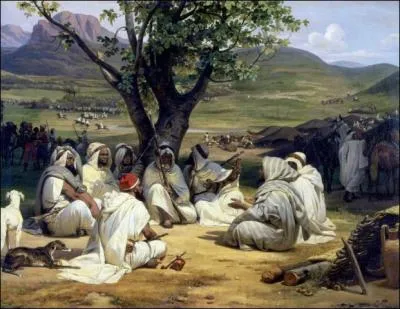 Issu d'une famille de peintres (1789-1863), il ralisa les premiers daguerrotypes d'gypte. Il peignit ces 'Chefs arabes racontant une histoire'.