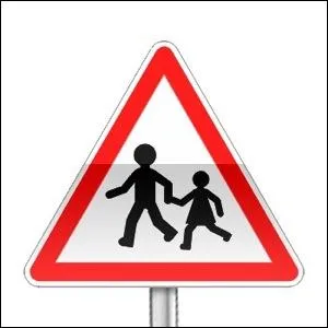 Ce panneau annonce la proximit d'une cole.