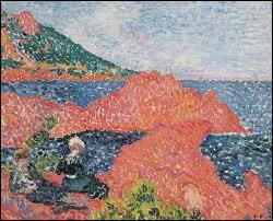 Qui a peint 'La famille Bompart sur les rochers rouges  Agay' ?