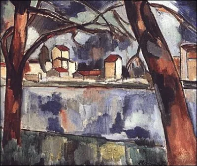 Qui a peint ce paysage avec deux arbres ?