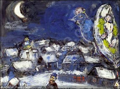 Qui a peint Rue de village sous la lune ?