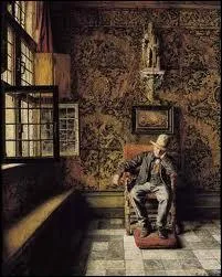 Quel peintre belge (1840-1888) faisant partie d'une famille de peintres flamands est l'auteur de la toile 'L'homme  la chaise' dans laquelle transparat l'influence de Vermeer et de Pieter de Hooch ?