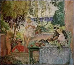 Quel peintre (1865-1937) surnomm le peintre de la joie et de la lumire est l'auteur de la toile 'Le goter sur la terrasse' ?