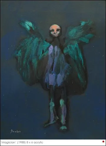 C'est un tableau de Jack Nichols, intitul Magician. Ne fait-il pas penser  la crature du film... ?