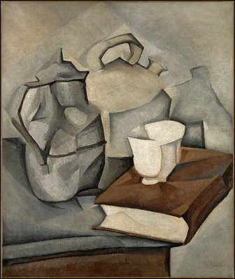 Salvador Dali disait de lui qu'il était 'le plus grand des peintres cubistes, plus important que Picasso parce que plus vrai'. Il a peint 'Le livre' en 1911 :