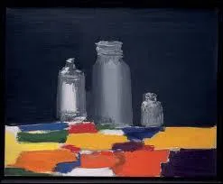 Ami et admirateur de Braque, il volue de l'abstraction  'l'involution' il a peint cette 'Nature morte aux bocaux' :