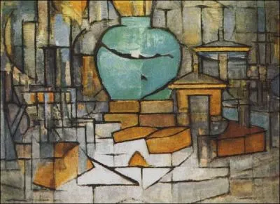 Pionnier de l'abstraction, membre de la socit thosophique, il a peint cette 'Nature morte au pot de gingembre' en 1912 :