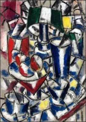 Cubiste, parfois qualifi de 'Tubiste' (1881-1955), il a peint cette 'Nature morte  la lampe' :