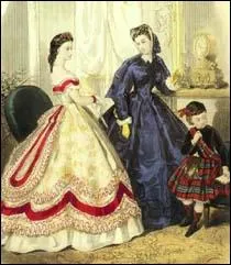 Quelle est cette robe en vogue jusqu'en 1870 ?