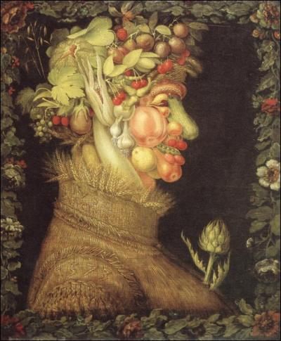 Outre les légumes, il y a beaucoup de fruits dans cette peinture réalisée par...
